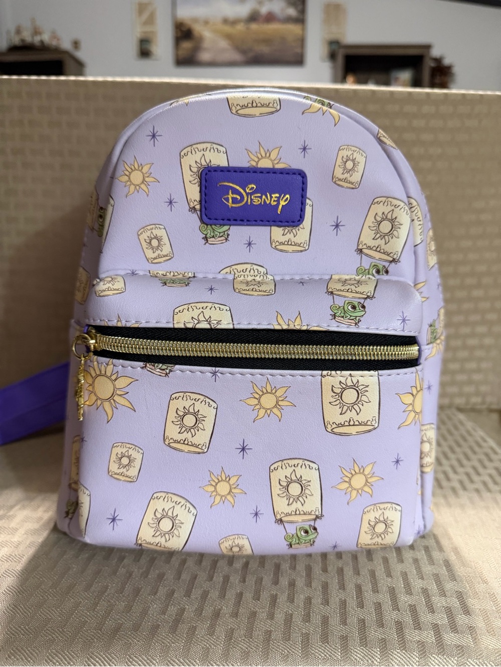 Disney Purple Tangled Mini Backpack with Gold Accents